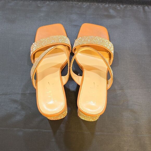 BRAND NEW NICOLE MILLER NEW YORK RHINESTONE EMBELLISHMENTS OPEN-TOE SANDAL G1 - Picture 4 of 16